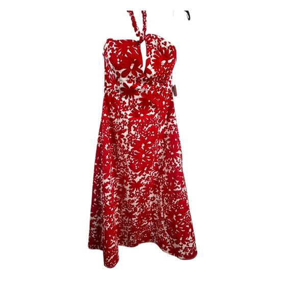 Signature by Robbie Bee Halter Top Sundress Red & White Sz 12 - Picture 2 of 9